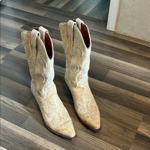 Dan Post Beige Western Heeled Boots